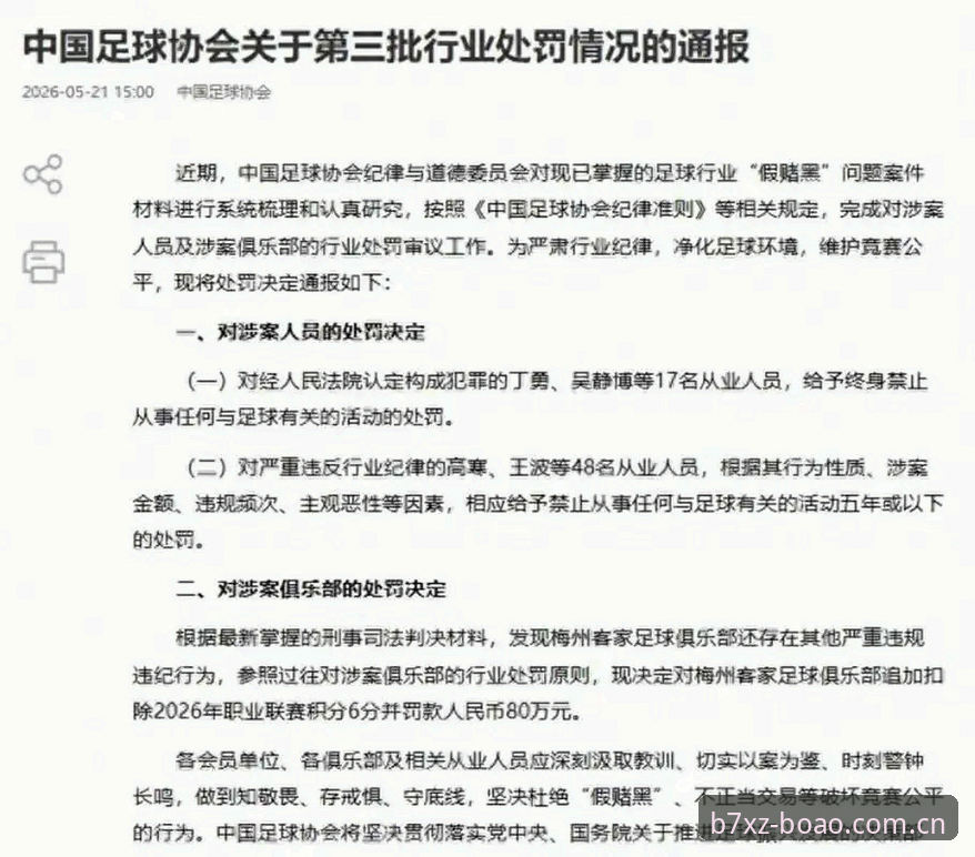 足协第三批禁足名单详解：65人受罚，终身禁足与五年禁赛的深层影响